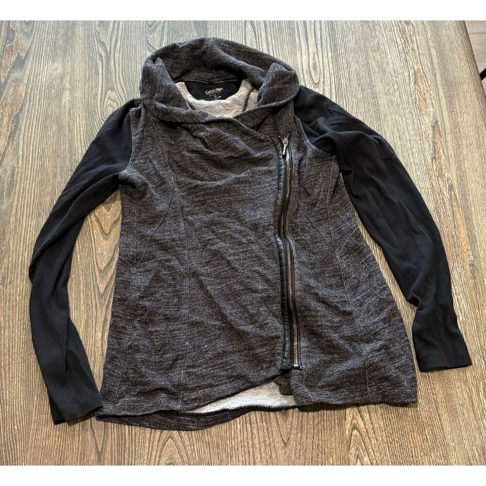 Calvin Klein Performance Active Jacket Asymmetrical-Zip Hoodie Gray/Black Size M